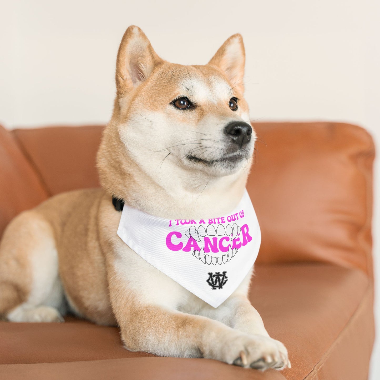 Bite Out of Cancer (Pink) - Dog Bandana