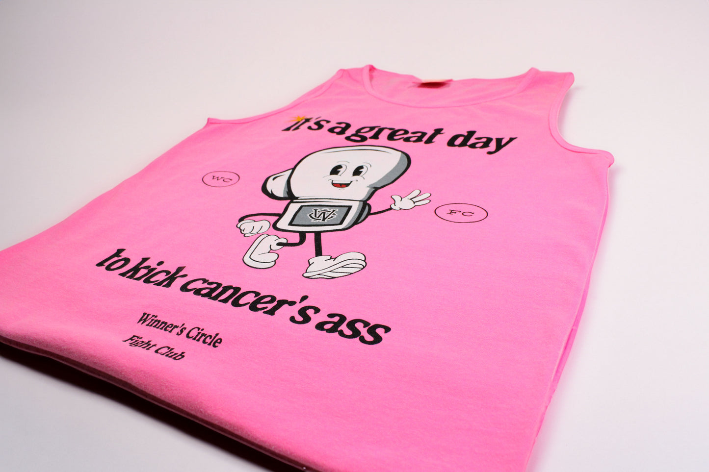 Kick Cancer's Ass Tank Top (Neon Pink)