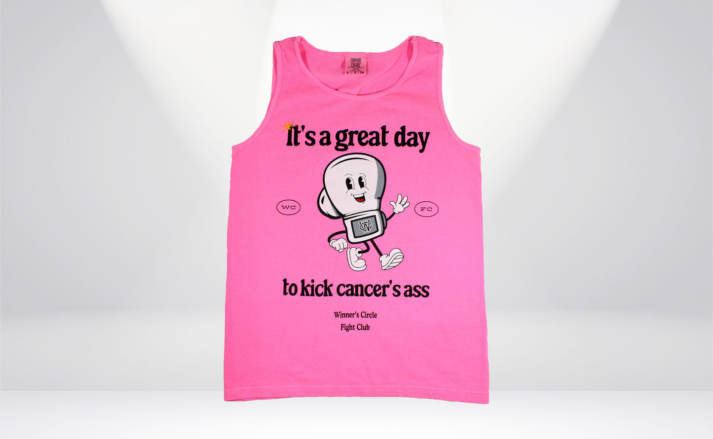 Kick Cancer's Ass Tank Top (Neon Pink)